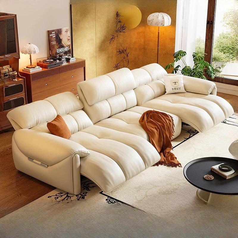 

Armrest Beige Electric Sofa Full Size Modern Italian Luxury Recliner Chair Loveseat Apartments Woonkamerbanken Furniture