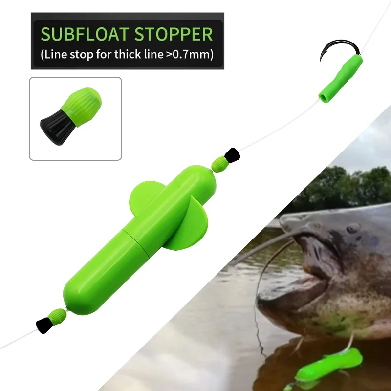 Accesorios de pesca de 10 piezas, tope de línea de subflotador, reutilizable, multiusos en línea gruesa para pesca en agua dulce y marina
