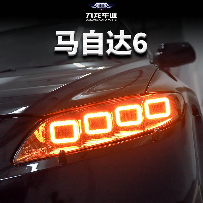 كشافات أمامية كاملة للتدفق الديناميكي LED ترقية مجموعة مصابيح الأمامية Bugatti ضوء الرأس لمازدا 6