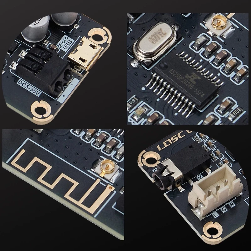 SOTAMIA Bluetooth 5.1 Scheda di ricezione e decodifica audio 5V 35V12V Ampia tensione USB Scheda audio per computer Decodifica BT V5