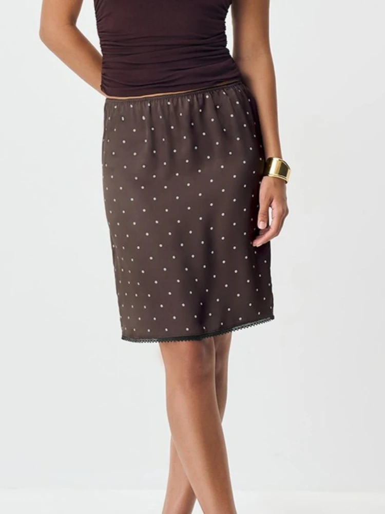 

FDYOUI элегантные юбки в горошек Polkka, женская модная сексуальная короткая юбка, женское осеннее офисное платье 2025, кофейно-белое уличное платье Y2K