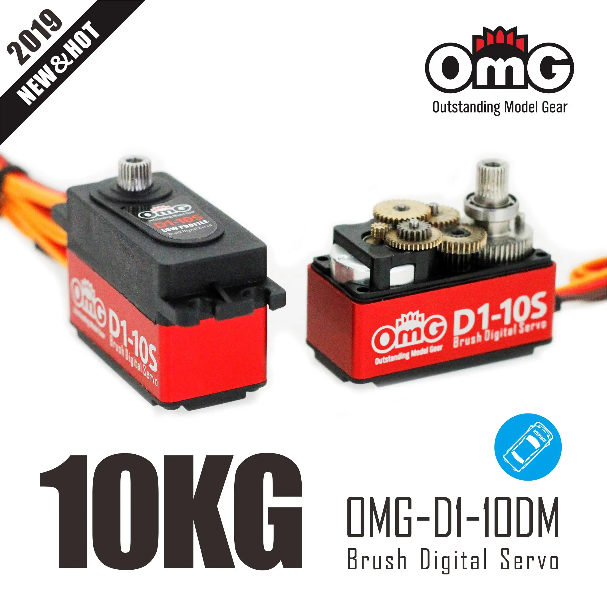 OmG D1-10S 10 kg Digitales gebürstetes Servo-Lenkgetriebe 1:10 Short Body Racing Drift Car Digitalservo für Rc-Rennwagenteile