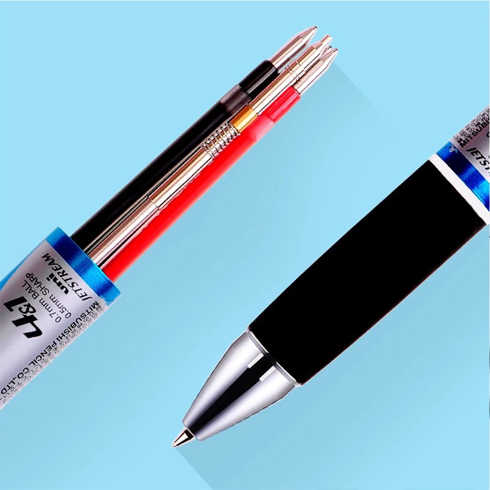 Japan UNI Jetstream Multi Functional Pen MSXE5-1000-07 Colors 0.7mm Ballpoint Pens+ 0.5mm Pencil Pens for Writing Stationery