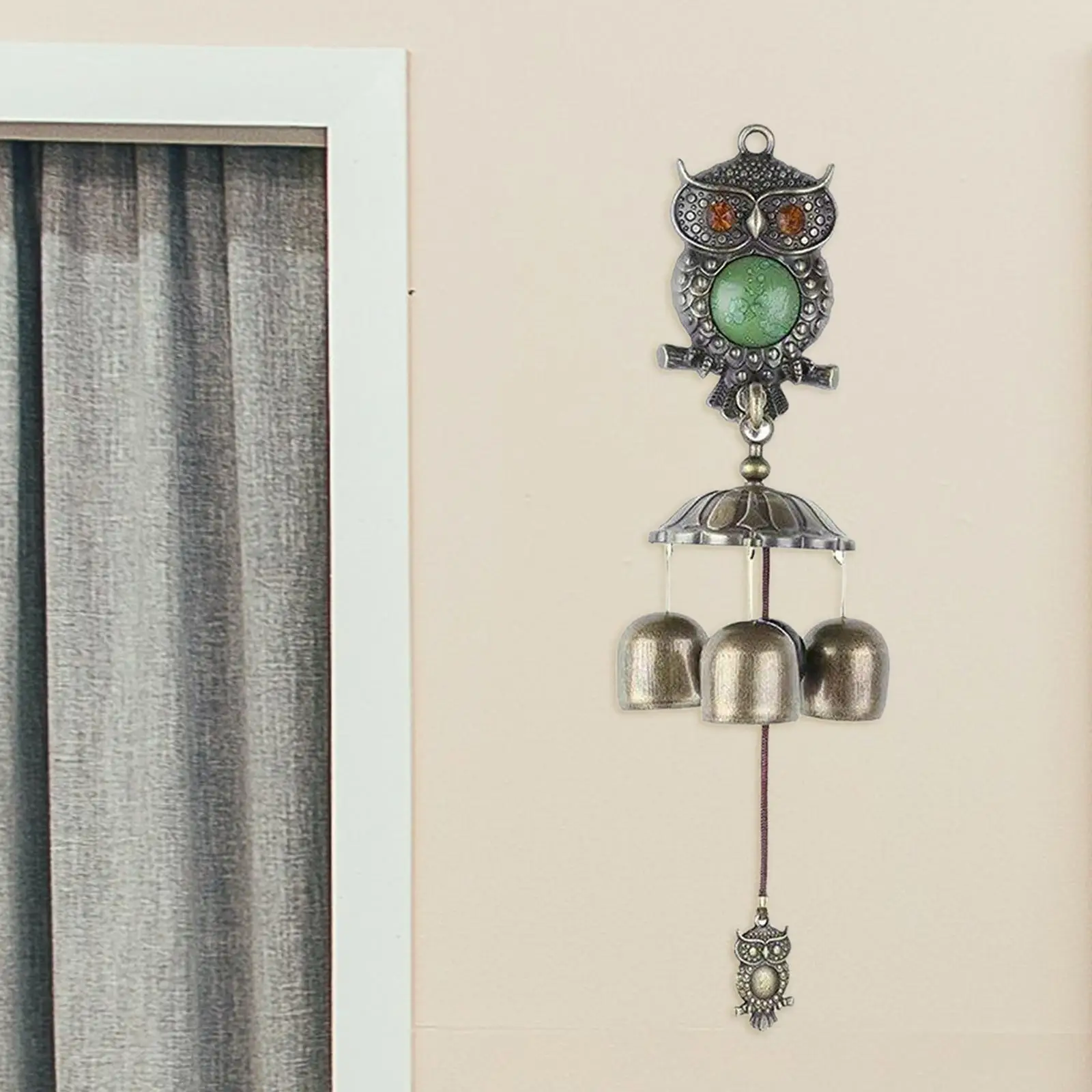 Rustic Owl Wind Chimes Soothing Melody Classic Crafts Vintage Style Brass Sympathy Retro for Outside Yard Balcony Backyard Porch