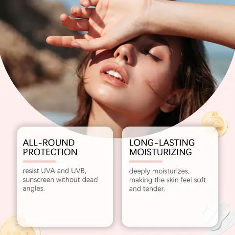 Hoygi Pink Brightening Sunscreen Cream - Lätt, återfuktande UVA/UVB-skydd, Dagligt icke-fet ansikts- och kroppsskydd 8 best sales ansiktsfuktighetskräm - №5