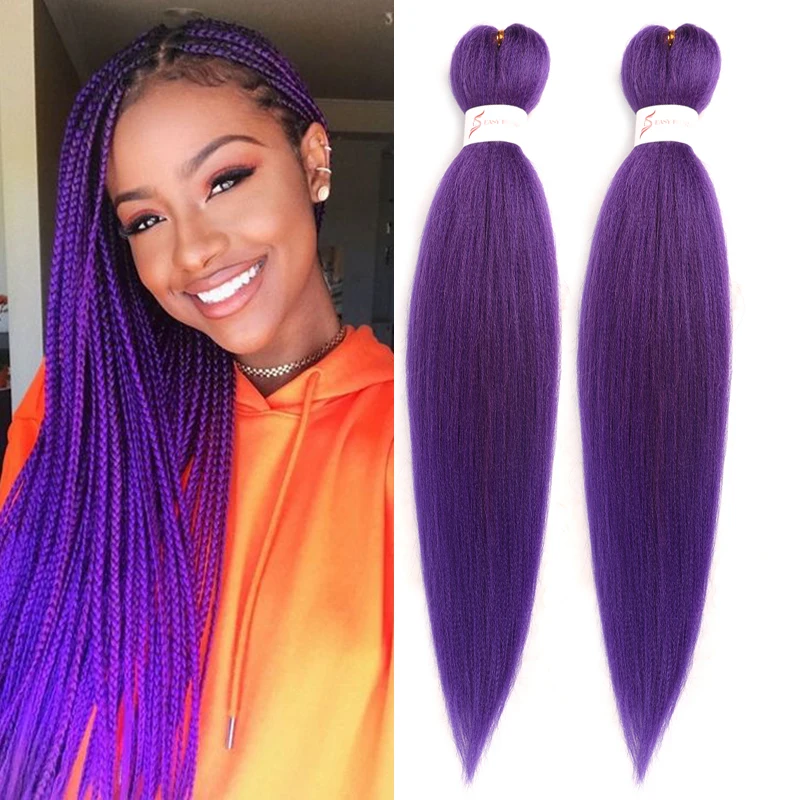 

Yaki Straight Crochet Braids Ombre Hair Extensions Bundles Yaki Straight Braiding Pre Stretched Box Braid For African Women