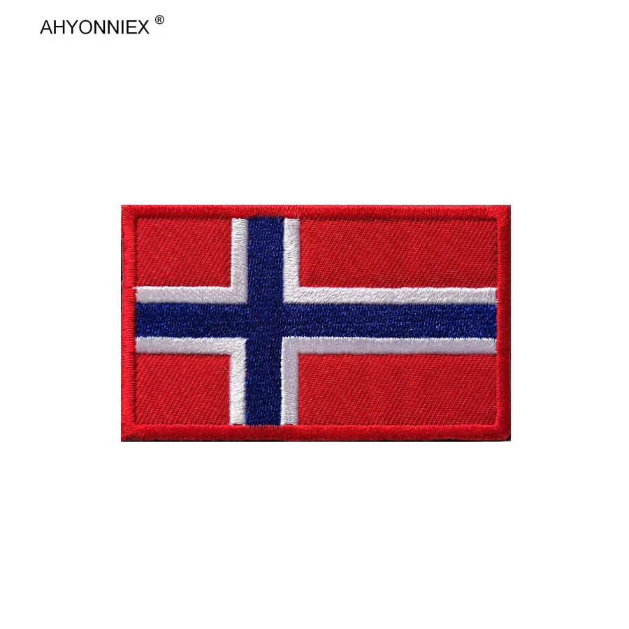 AHYONNIEX 1PC Fabric Flag Patch Northern Europe Iceland Denmark Norway Finland Sweden 3D Sticker For Jacket Jeans Clothing DIY