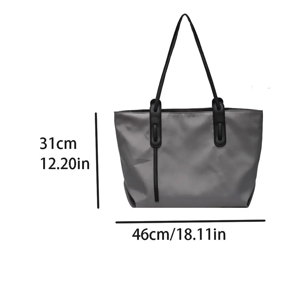 Underarm Bag for Women Nylon Large Capacity Satchel Purse with Zipper Hobo Bag Solid Color for Work Travel Shopping Shopper Bag