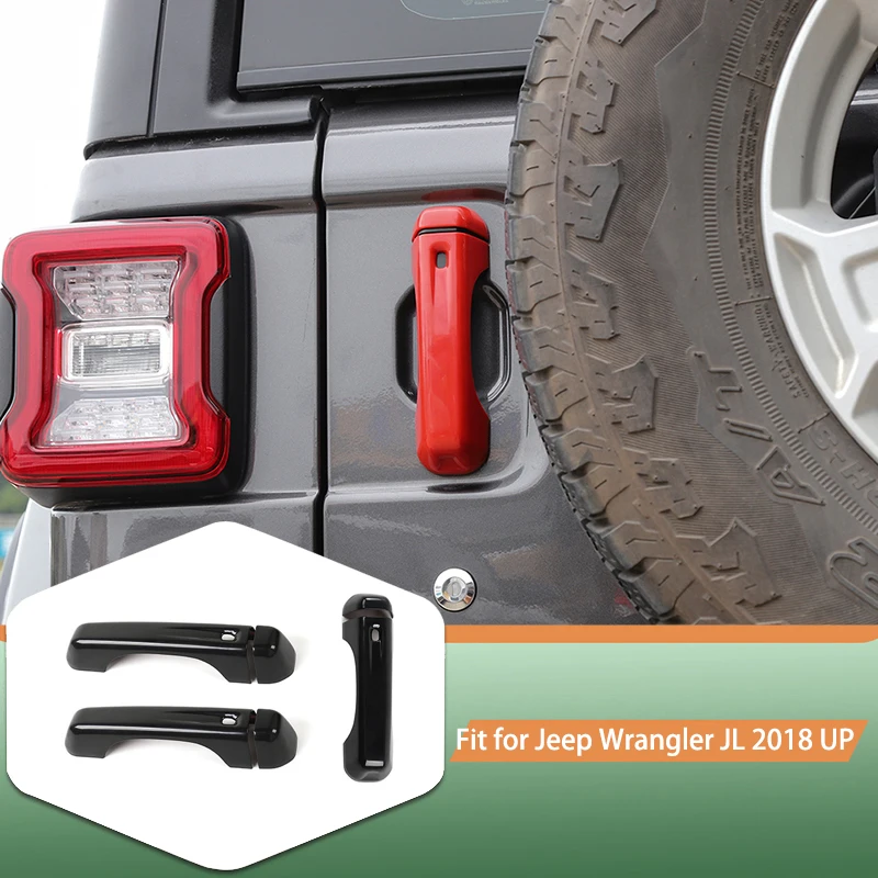 

Автомобильный ABS задняя дверь, внешняя ручка, декоративная крышка, наклейки для Jeep Wrangler JL 2018 Up, 2-дверные внешние аксессуары для автомобиля
