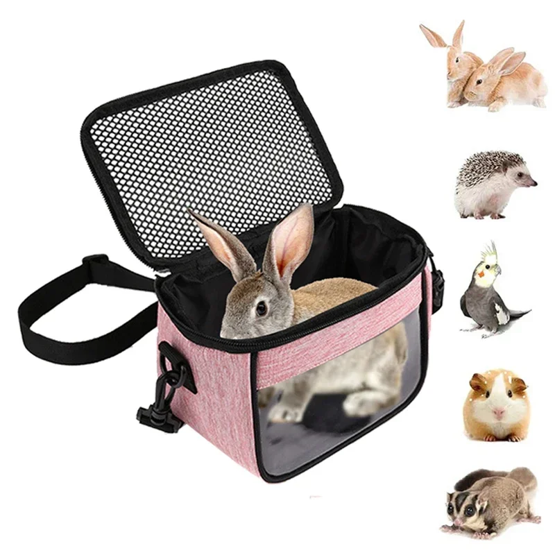 1PC Rabbit Hamster Hedgehog Ferret Outdoor Inclined Shoulder Bag Portable Small Pet Travel Bag Breathable Animal Carrier Bag