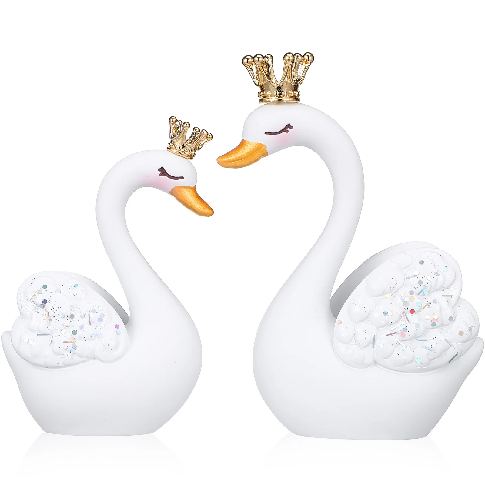 

Night Swan Ornaments Funny Car Interior Decoration Couple Sculpture Block Women