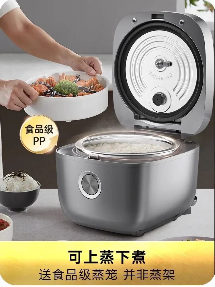 220V Large Capacity Household Rice Cooker, Stainless Steel Inner Pot, Multi-function Rice Cooker, 0 Coating