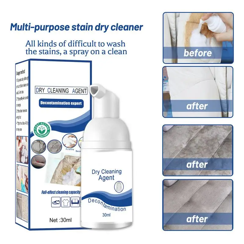 Down Wear Detergent Dry Cleaner Down Jacket Wash Free Foam Sprays 30ML Stain Remover For Shoes Jackets Clothes Efficient