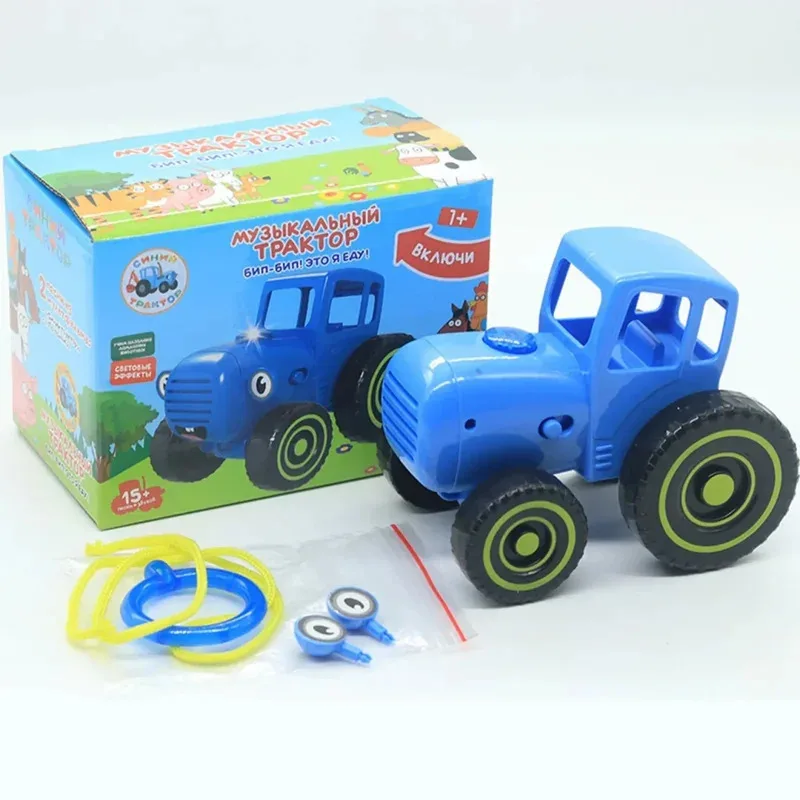 

Musical Pull-Along Toy with Songs and Lights Famouse Russian Blue Tractor Cartoon - Learning Aid Tract