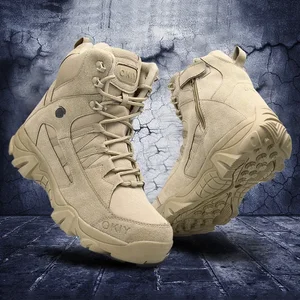 Deri botlar, vahşi doğada savaş erkek kısa botlar, yürüyüş ayakkabıları, dış mekan botları, dövüşçünün güvenliğine, moda, 2024 Bir avcının botlarındaki en iyi 10 satış-no. 2