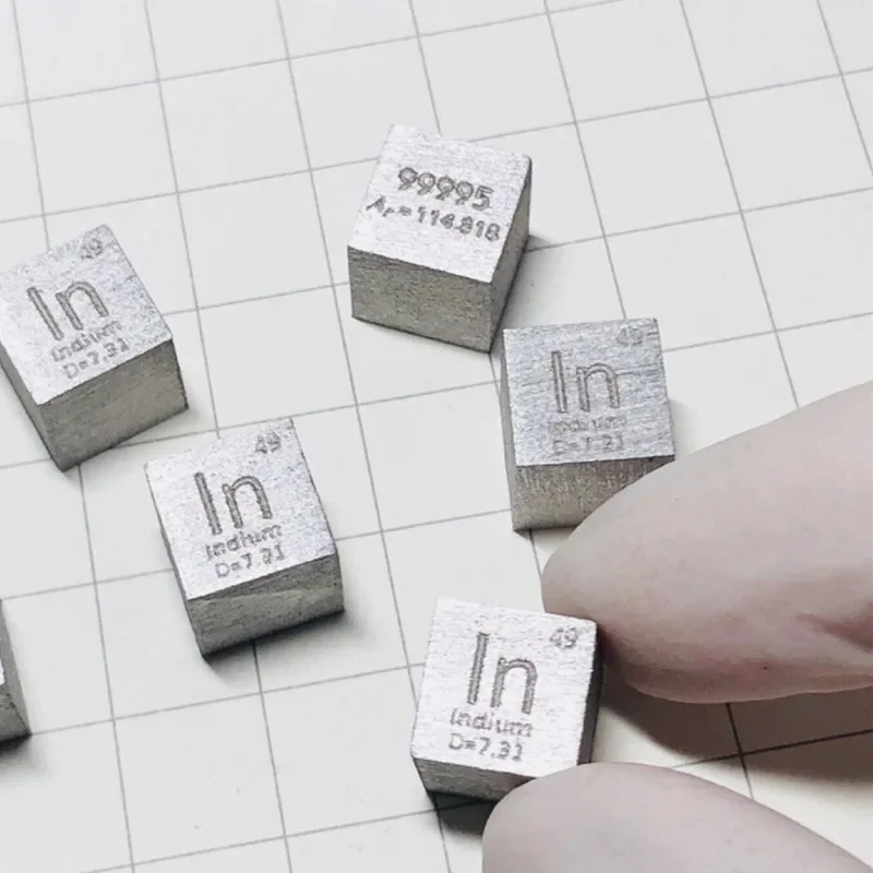 

1cm Metal Indium Cube Periodic Table Collection Hobby Room Decoration Desktop Exhibition