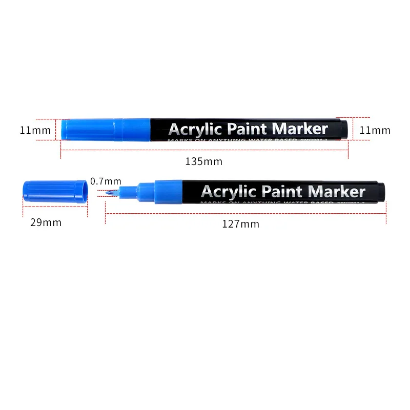 Imagem -04 - Conjunto de Caneta Marcador de Acrílico 0.7 mm Desenho Faça Você Mesmo Insípido Água-base Pincel de Pintura da Arte do Prego Caneta de Tubo de Agulha 12 18 24 Cores