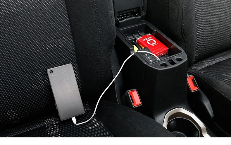 Für Jeep Renegade 2015-2018 2019 2020 2021 2022 2023 2024 2025 Auto Zentrale Armlehne Box Lagerung verstauen Aufräumen Container Fach – Detail 7