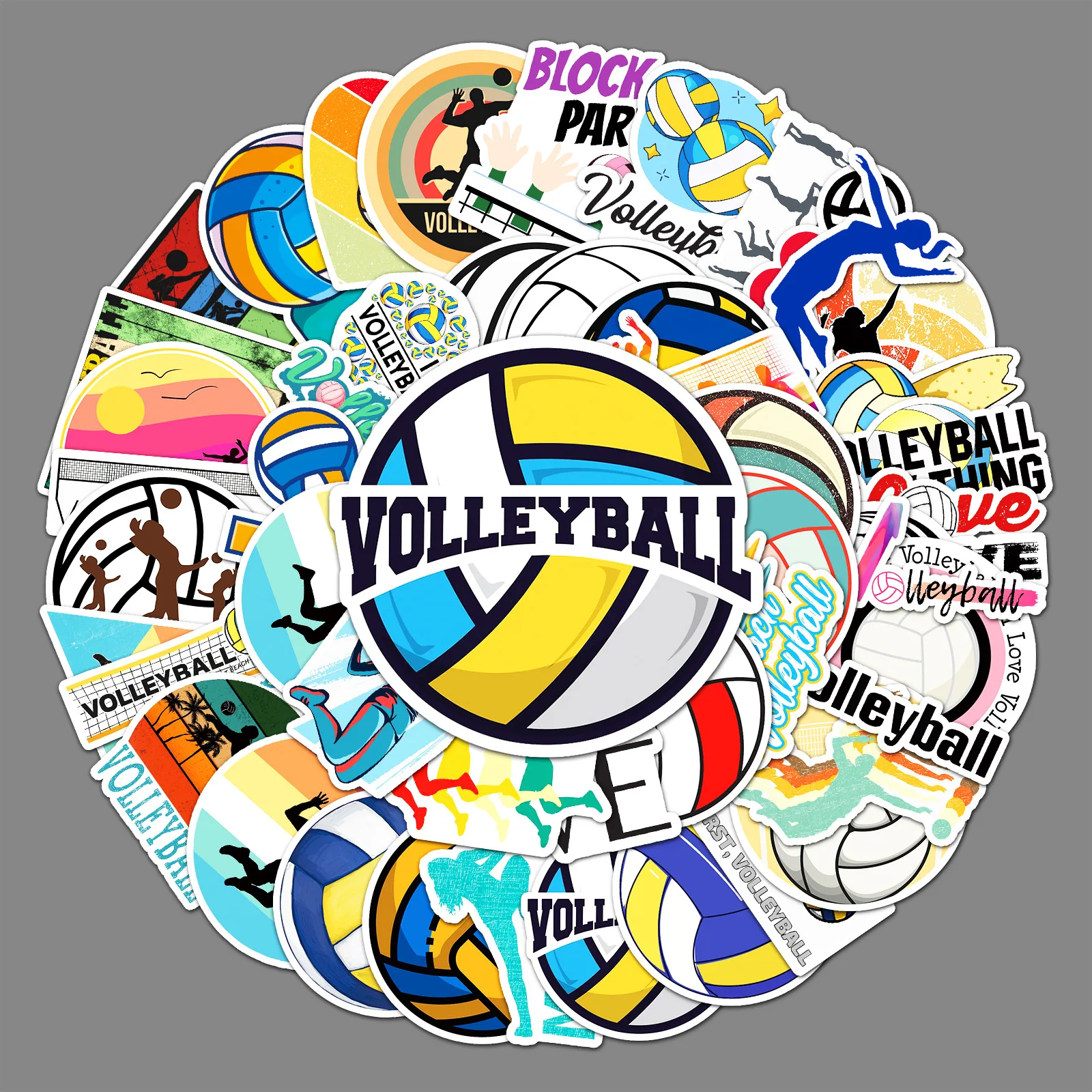 

10/50PCS Volleyball Sports Graffiti Sports Decals Personalized Creative Decoration Skateboard Motorcycle Helmet Water Cup Guitar