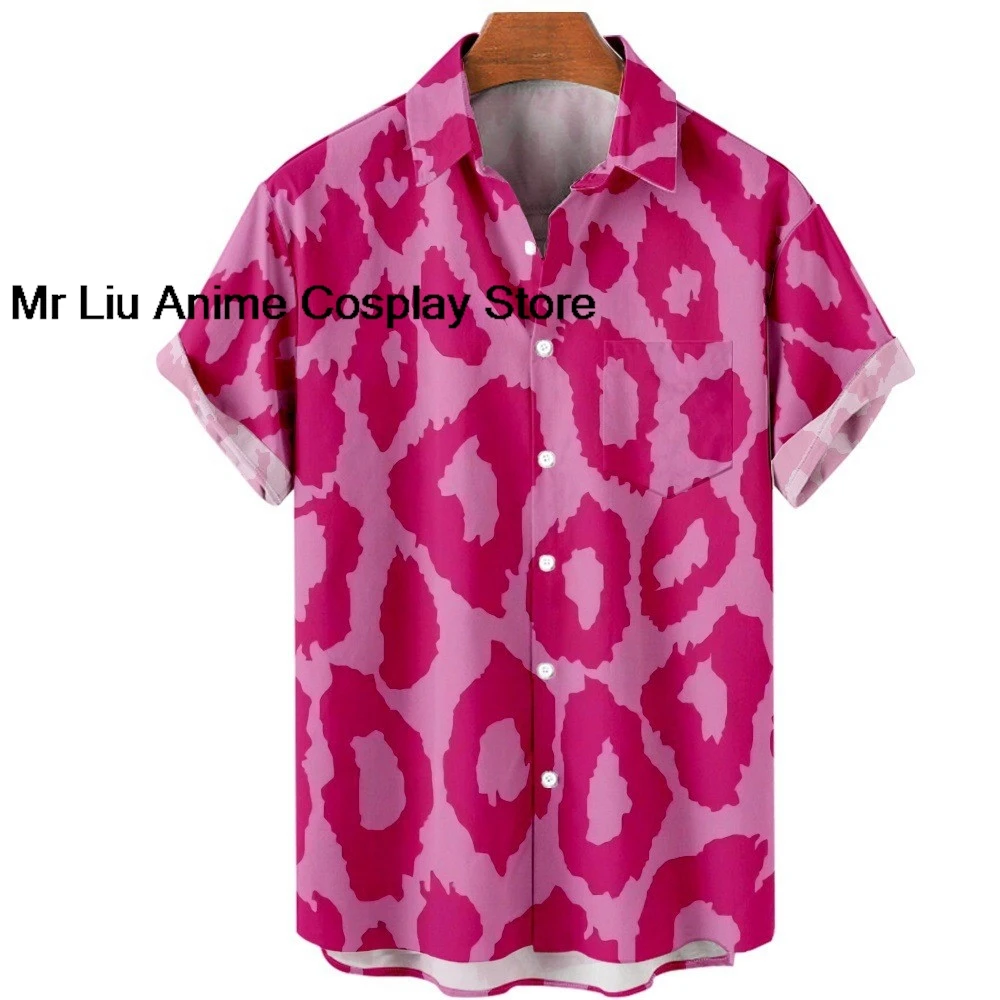 3D Harajuku Luxury Leopard Print 3D Print Men Single Breasted Shirt Casual Women Blouse Short Sleeve Summer Flip Collar Shirts