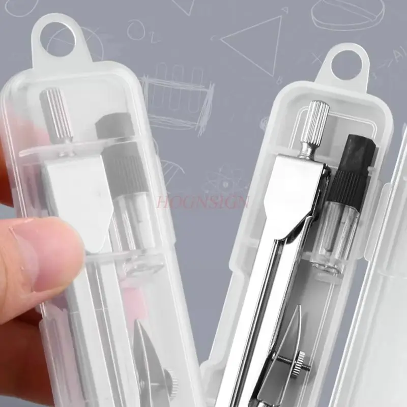 2pcs/set Metal compass, primary school students' compass tools, mechanical set, professional drawing, can clip pencil lead