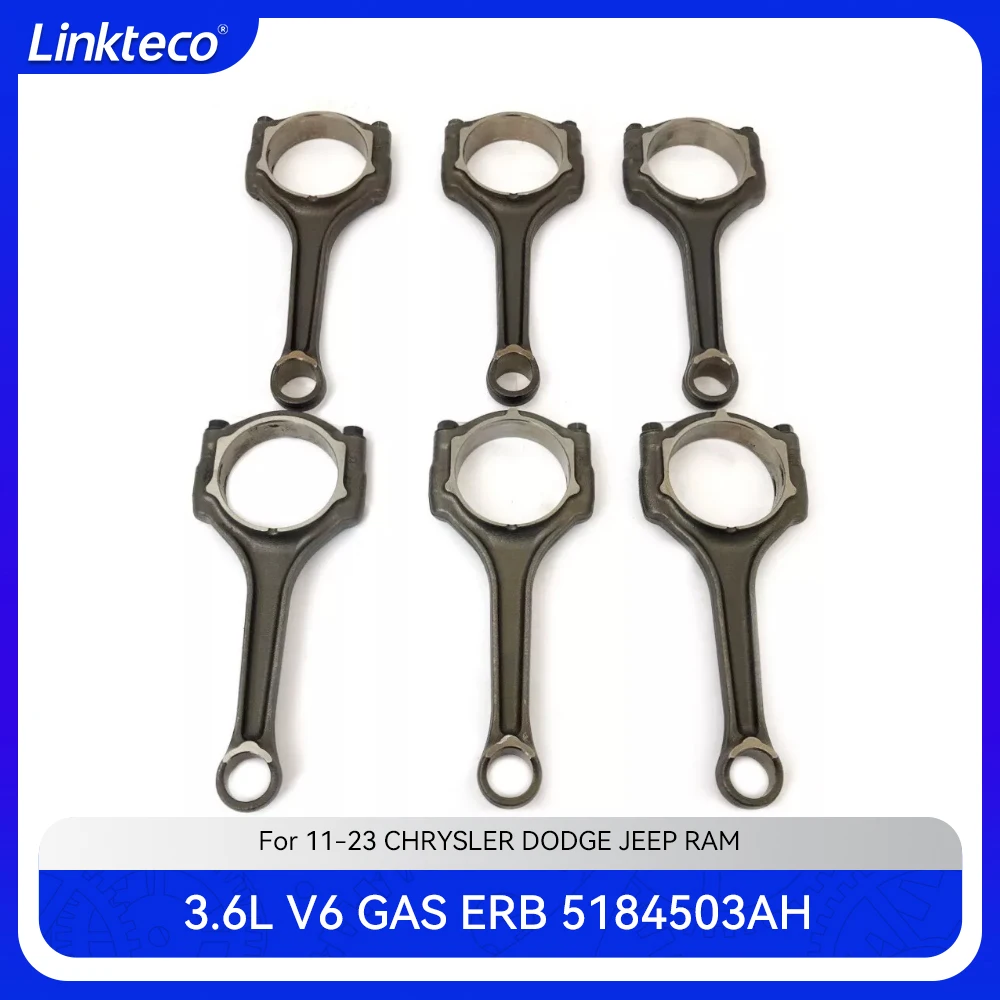 ERB AUTO Engine part Connecting rod set Fit 3.6 L V6 GAS For 11-23 3.6L CHRYSLER 300 DODGE JEEP WRANGLER RAM 5184503AH 5184347AF