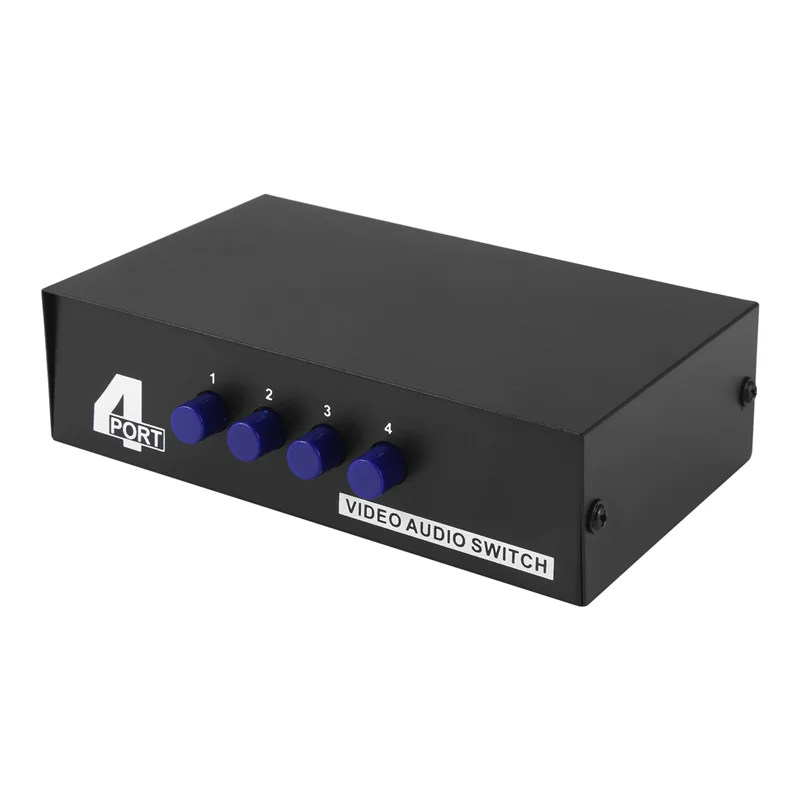 Excellent-4 Port AV Switch RCA Switcher 4 In 1 Out Composite Video L/R Audio Selector Box For DVD STB Game Consoles