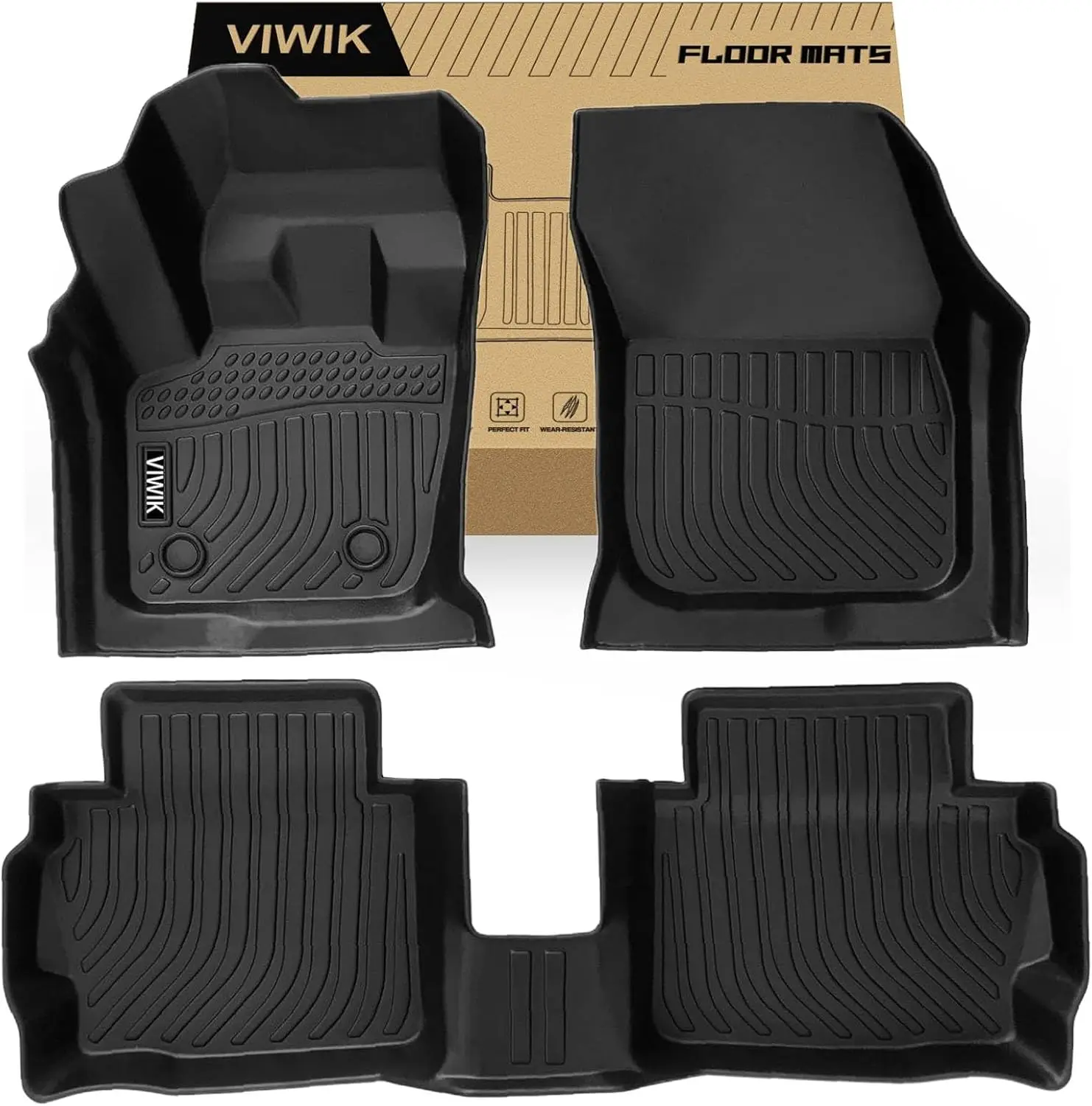 

Custom Fit Floor Mats for 2013-2016 Ford Fusion & Lincoln MKZ, All Weather Protection, 3D Design, Non-Slip, Waterproof