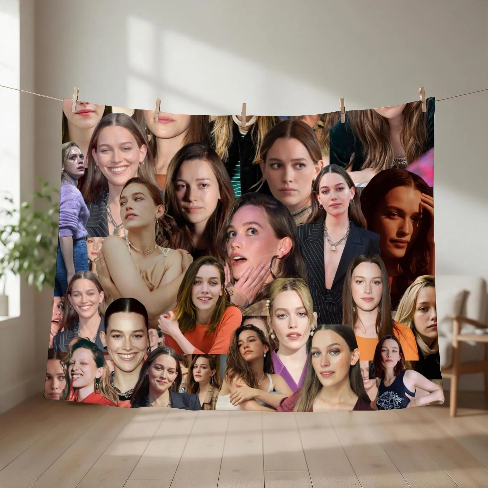 Victoria Pedretti American actress Dressed Up Aesthetic Collage - 1 Throw Blanket