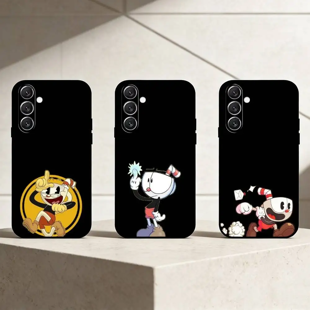 C-Cuphead Phone Case For Samsung Galaxy A13,21s,22,31,32,52,53,71,72,73,Soft Black Cover