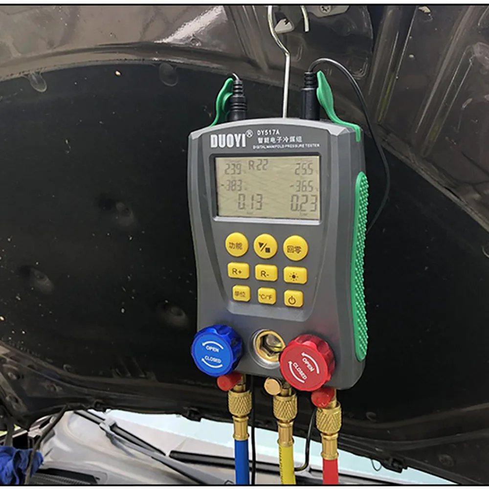 DY517 Set di misuratori di refrigerazione 0-6000 Kpa manometro digitale per collettore manometro per vuoto misuratore di temperatura Test strumento