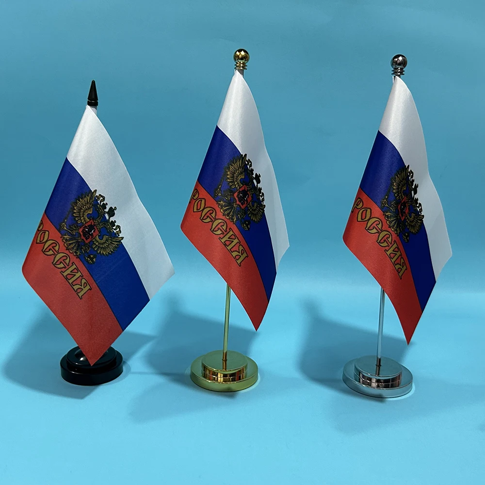SKY FLAG Büro-Schreibtisch-Flagge des Präsidenten Russlands, Flagge, Flagge, 14 x 21 cm, Polyester, Russland, russisches Nationalbanner, Schreibtisch-Ornamente, Flaggen