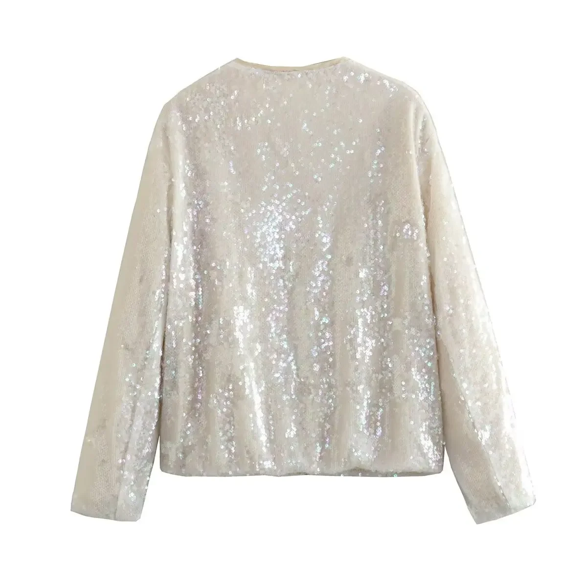 Sequin Jacket Women Chic Fashion Shiny Bomber Jackets High Street Coat Top Female 2023 New