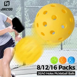 JIKEGO Pickleball topları açık 40 delik 8 12 16 Packs 25g PE Pickleballs rekabet eğitim kapalı 26 delik sarı