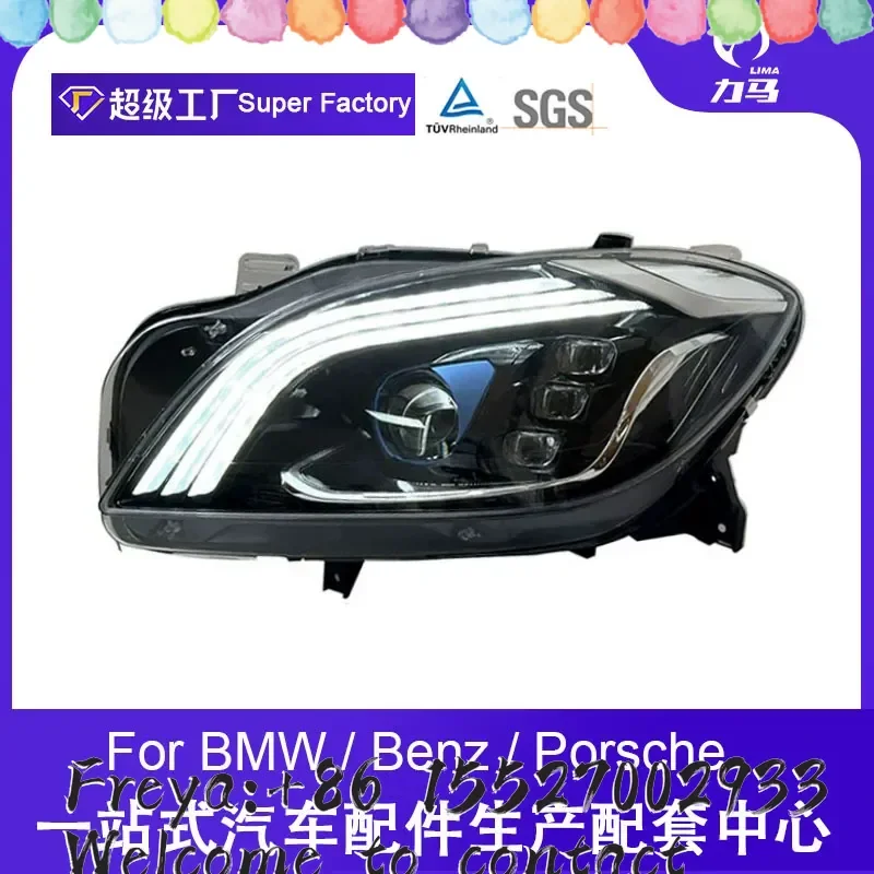 Dedicated to Mercedes-Benz ML-class headlight assembly W166 modified LED headlights, running water turning daytime