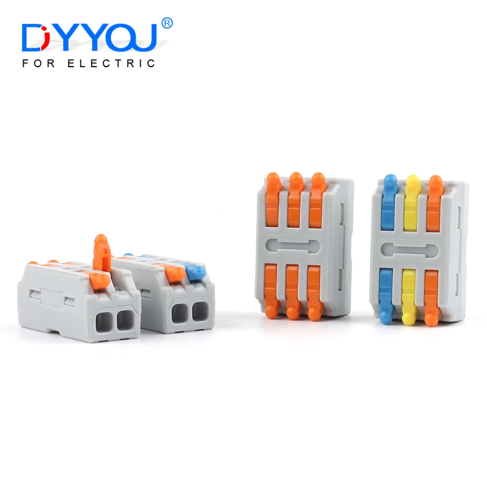 

10PCS Quick Butt Cable Wire Connector Push-in Universal Compact Conductor Wiring Terminal Block For Lighting Connection 222 223