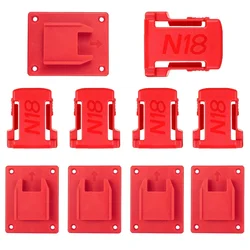 5PCS Battery Power Tool Mount Holders for Milwaukee 18V Drill Power Tool and Battery Cover Dock Storage Rack Red Black