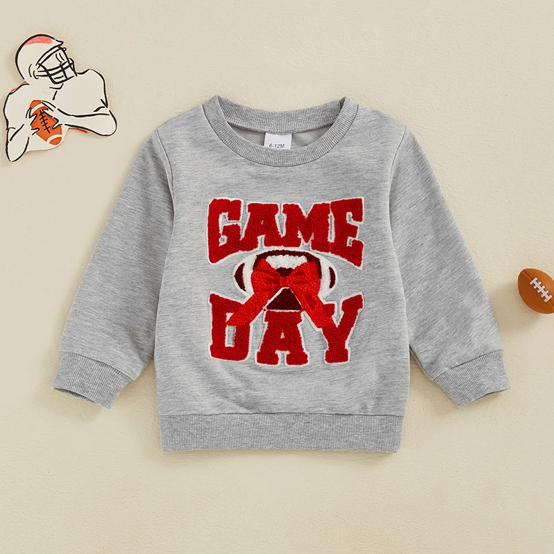 

Cute Toddler Boy Girl Winter Hoodie with Football Patchwork Embroidery and Warm Fleece Lining for Cozy Fall Days