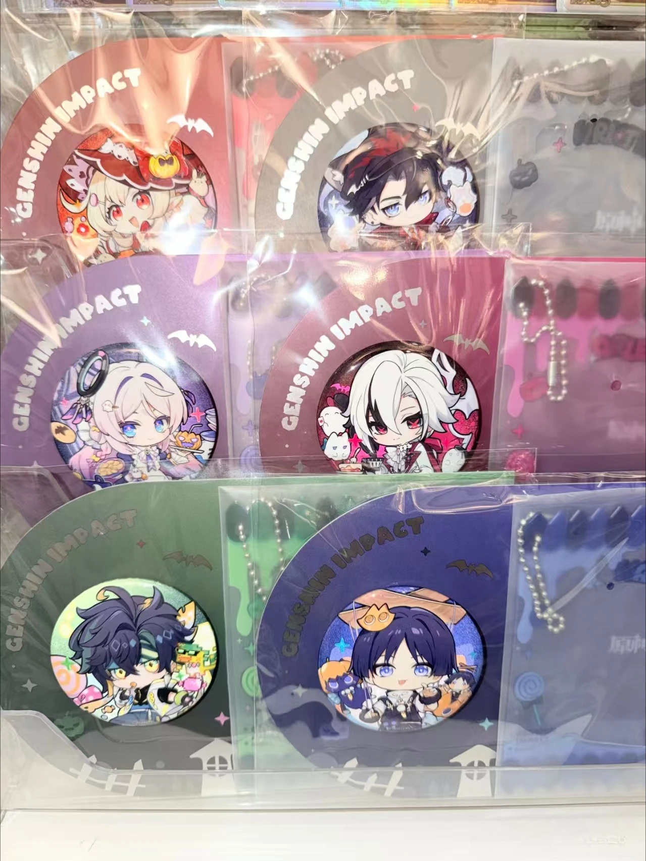 

In Stock [Official Merchandise] Genshin Impact Wanderer Arlecchino Kinich Klee Twilight Whimsy Series Badge & Badge Holder Set
