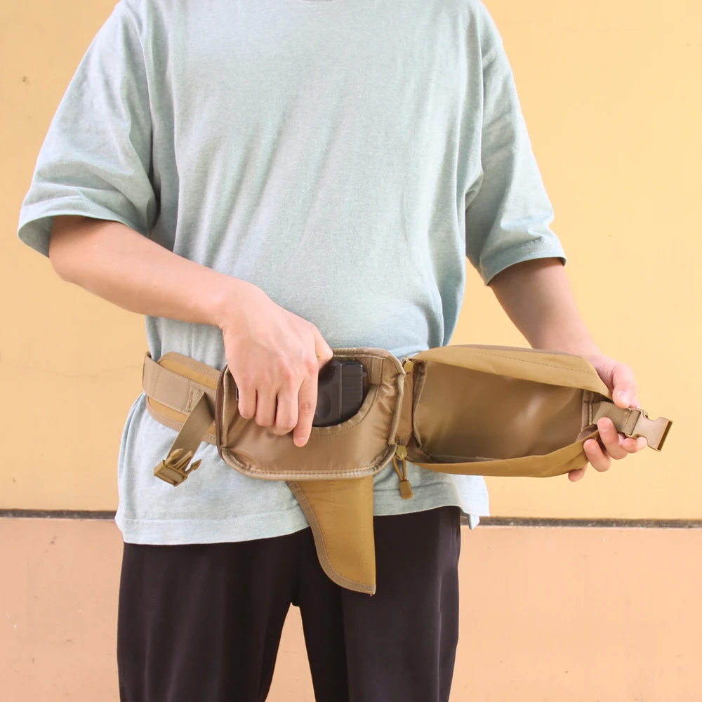 Multifunctional Outdoor Fanny Pack Foldable EDC Waist Bag Multiple Pockets Adjustable Crossbody Bag for Hunting Camping Running