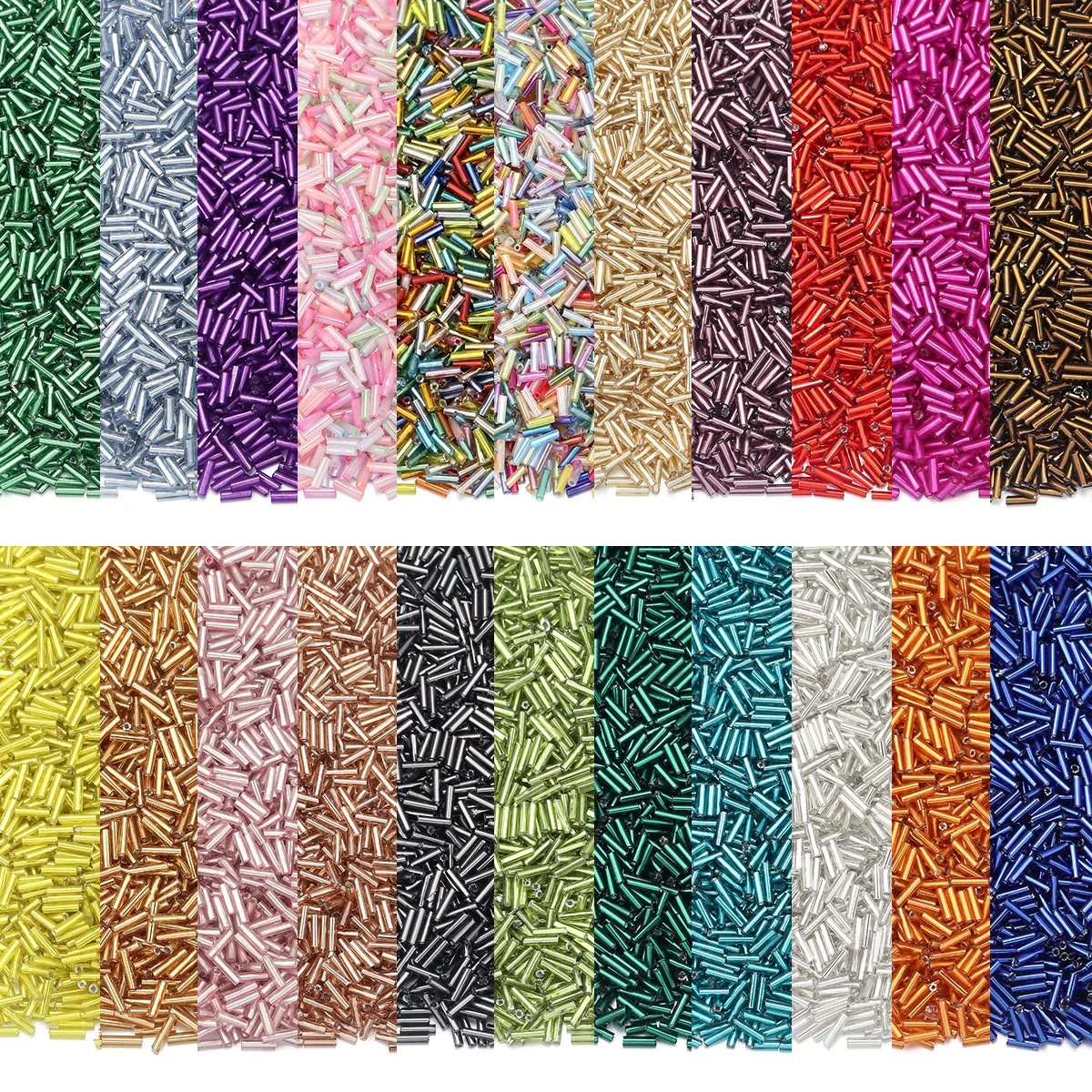Contas de Vidro em Forma de Tubo Cilíndrico 10g/pacote 6x2mm Contas de Vidro Soltas para Fazer Joias DIY Pulseiras Brincos Acessórios