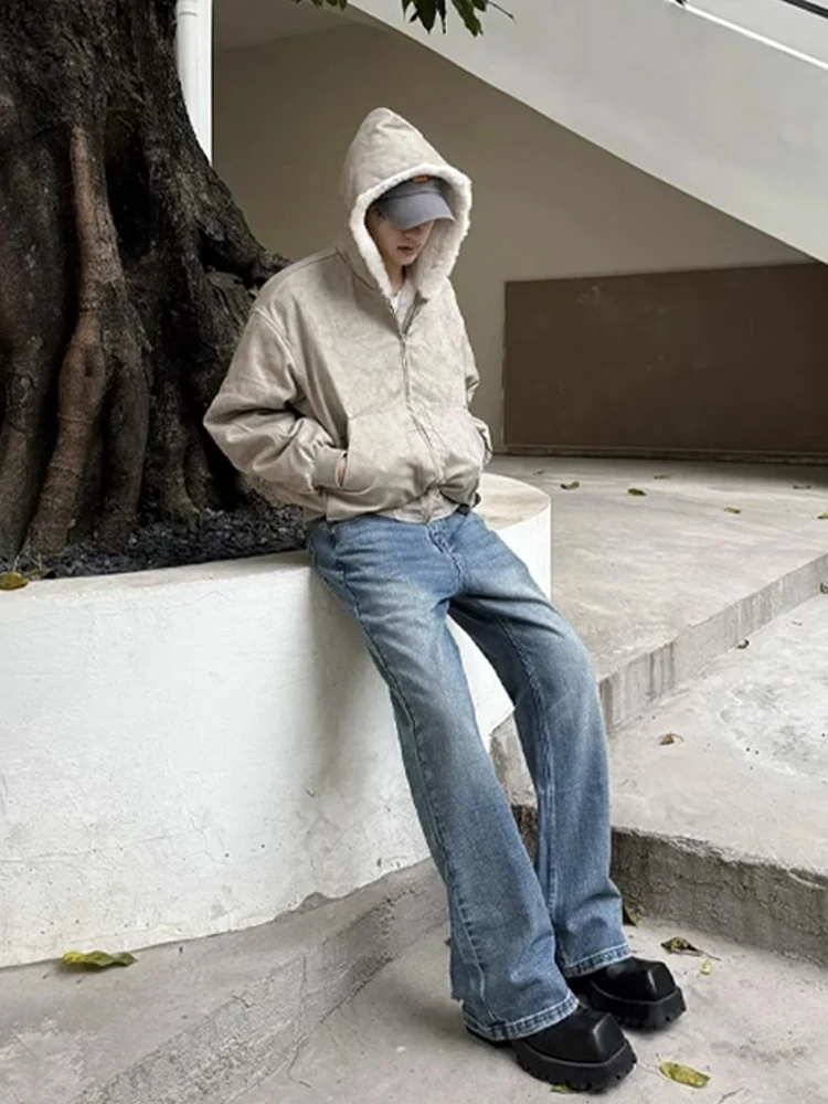 Flyoff Marble Eagle Herren-Wintermantel, wasserdicht, mit Pelz gefüttert, verdicktes Segeltuch, Baumwolle, Jaet, Kapuze, Reißverschluss