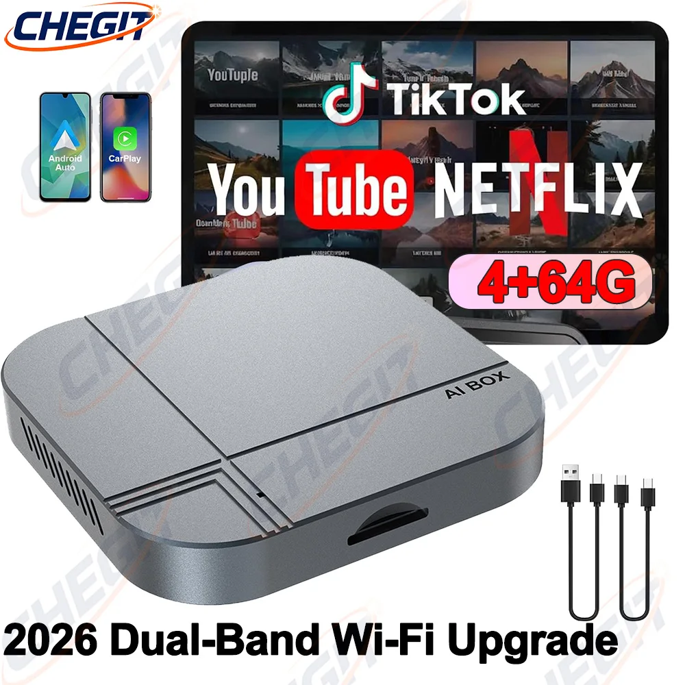 

NEW Carplay AI Box Android14 Wireless Android Auto TV Box For Youtube Netflix For Toyota Mazda Hyundai Haval GMC Ford MG VW Kia