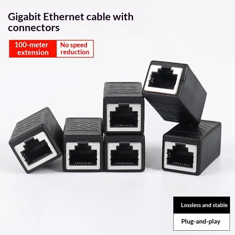RJ45 Coupler 5Pcs Plug and Play Ethernet LAN Cable Connector Adapter for Cat7 Cat6 Cat5e Network Connection