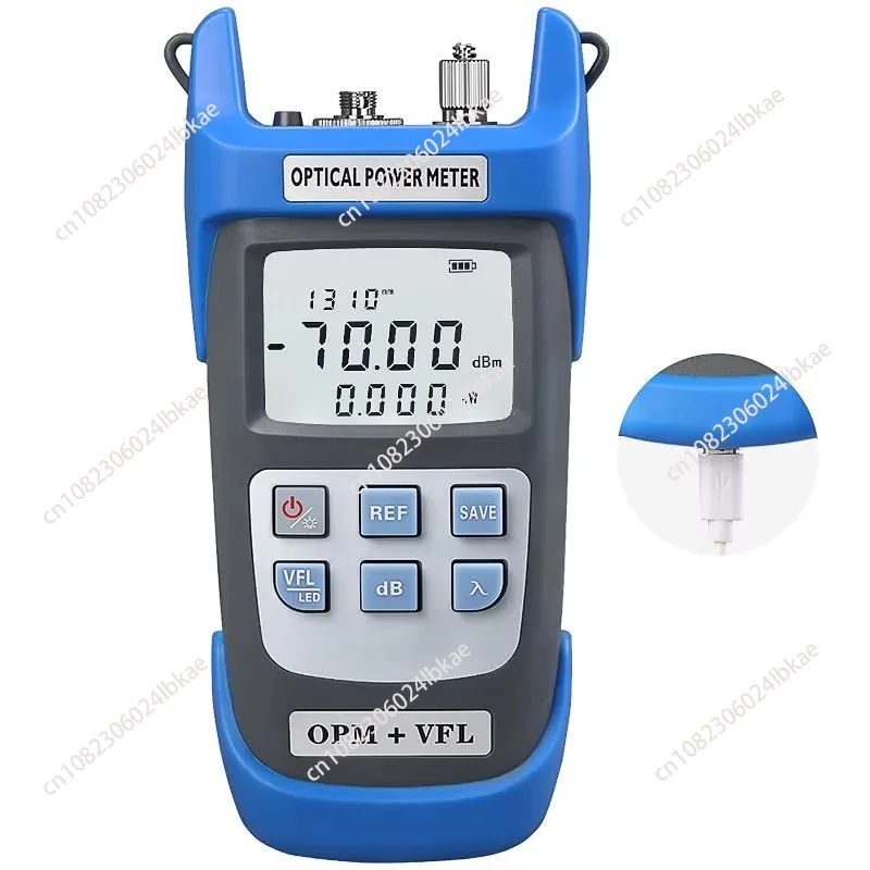 High precision optical fiber tester aua-c710b/c510b 10 wavelengths built-in led light rechargeable optical power meter