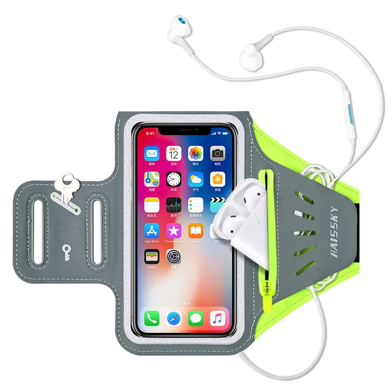 Running Sports Armbands Zipper Bag For Airpods Pro iPhone 14 13 12 11 Pro Max XR Samsung S22 S21 Ultra Phone Case Holder ArmBand