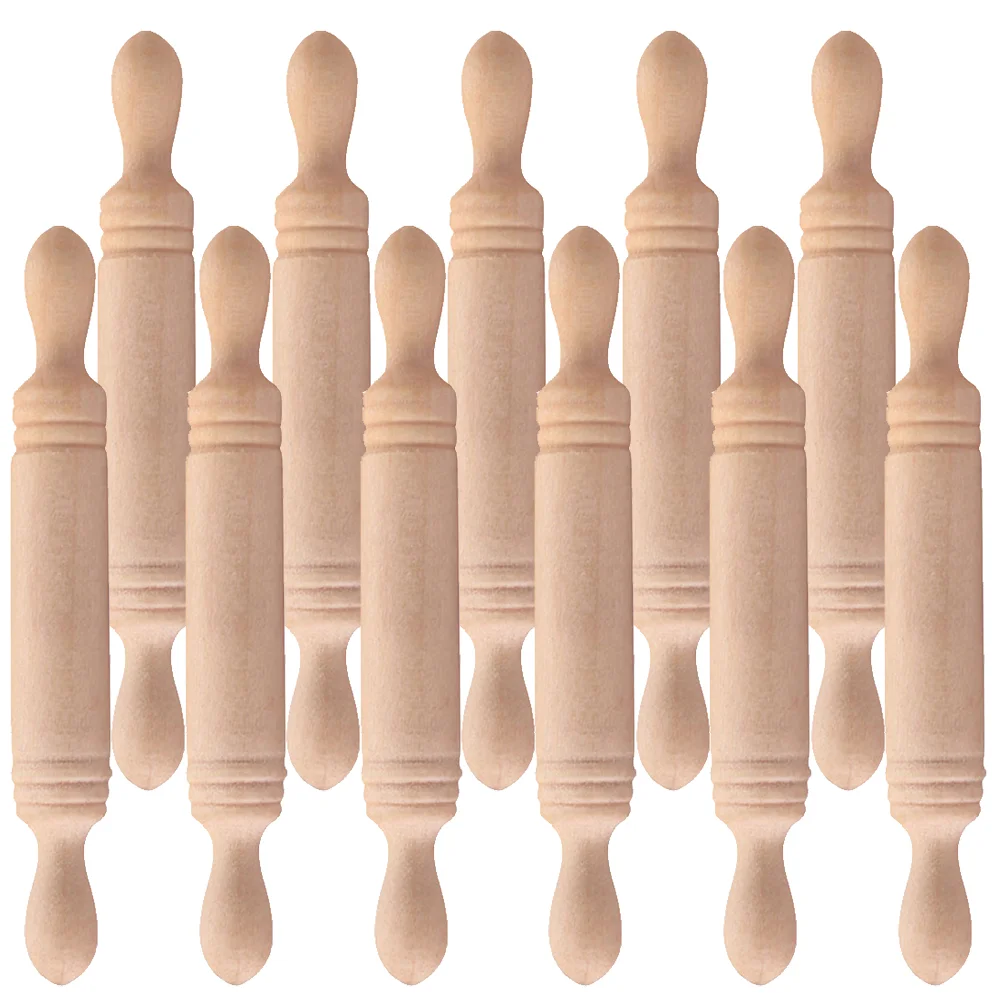 11 Pcs Rolling Pin Mini House Decor French Miniature Tiny Prop Small Child