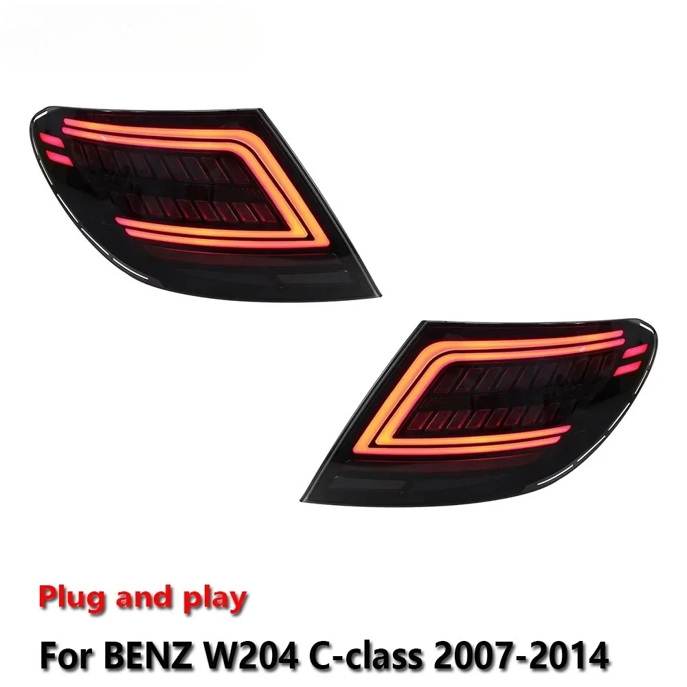 

Светодиодный задний фонарь для автомобиля, аксессуары для BENZ W204 2007-2014, задний противотуманный фонарь, дневные ходовые огни, стоп-сигнал, указатель поворота, подключение и работа (Plug and Play)