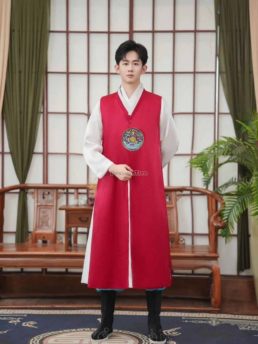 2024 new korean traditional male hanbok palace wedding performance staged photo costume korean costume loose daily men set w197