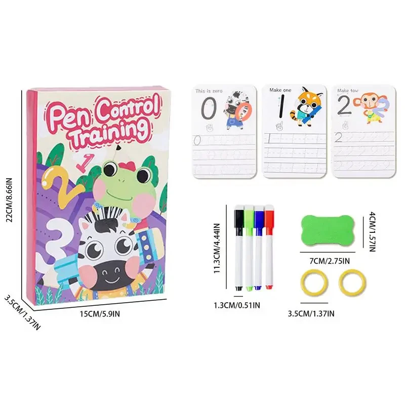 1Pc Pen Control książka szkoleniowa Montessori pismo odręczne szkicownik wielokrotnego użytku dla dzieci Cartoon karta treningowa prezent